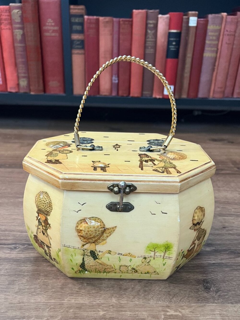 Holly Hobbie Vintage 70s Wooden Decoupage Box Purse
